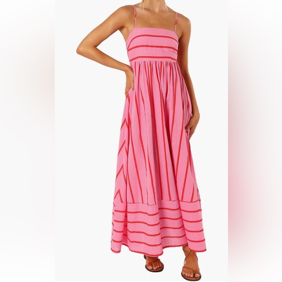Petal & Pup Dresses & Skirts - Petal & Pup Pink Striped Maxi Dress